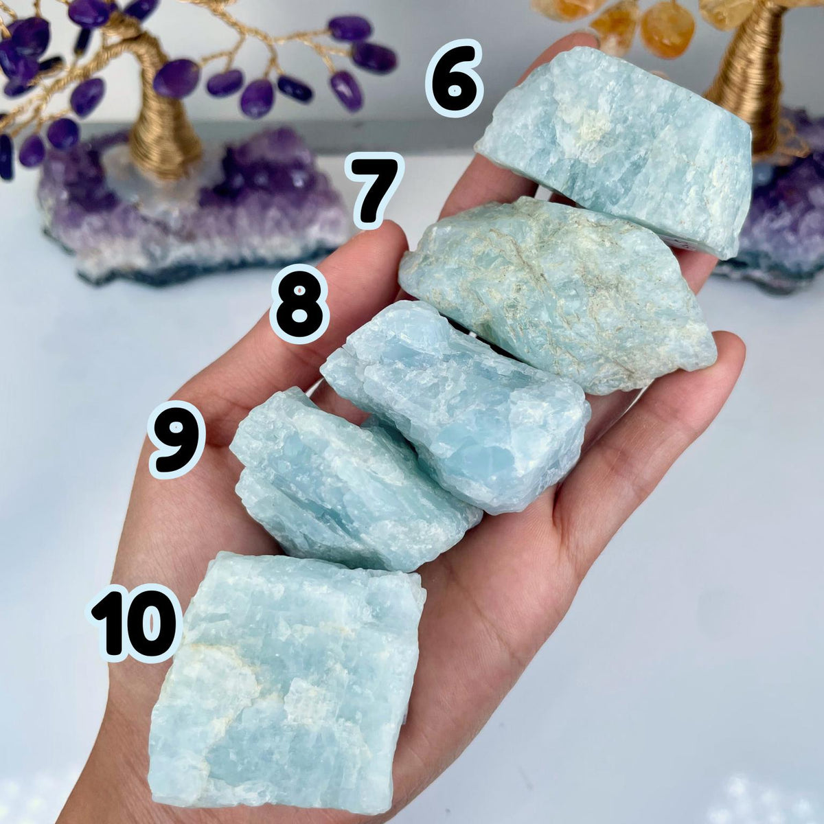 Raw Aquamarine Crystal: Natural Blue Beryl Stone for Calming Energy