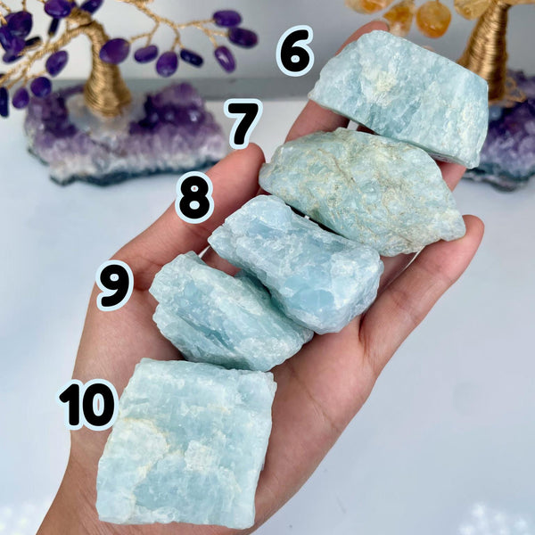 Raw Aquamarine Crystal: Natural Blue Beryl Stone for Calming Energy