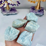Raw Aquamarine Crystal: Natural Blue Beryl Stone for Calming Energy