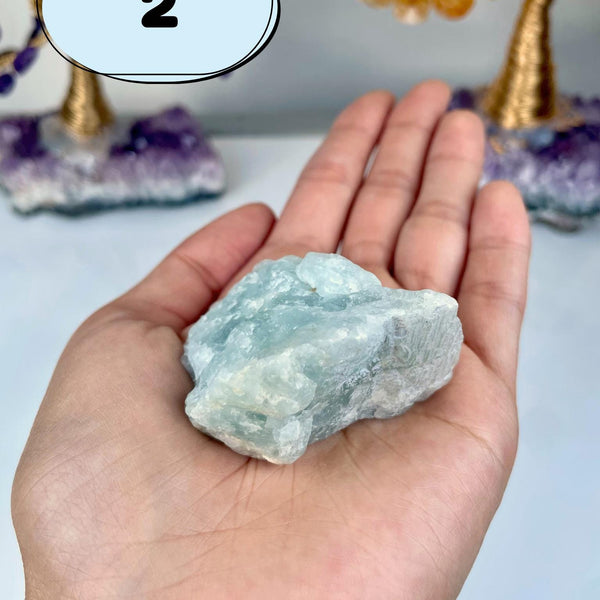 Raw Aquamarine Crystal: Natural Blue Beryl Stone for Calm & Communication