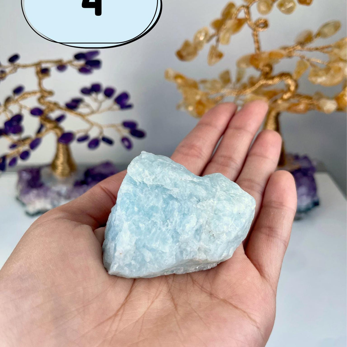 Raw Aquamarine Crystal: Natural Blue Beryl Stone for Calm & Communication