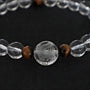 Dragon Bracelet Hand Carved Clear Quartz with Tiger Eye, Birth Year of the Dragon Gift