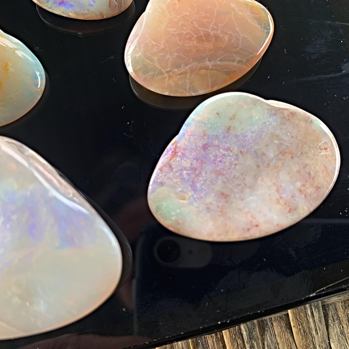 Coober Pedy opal shell with rainbow sheen