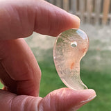 Spiritual Japanese magatama bead in rutile quartz