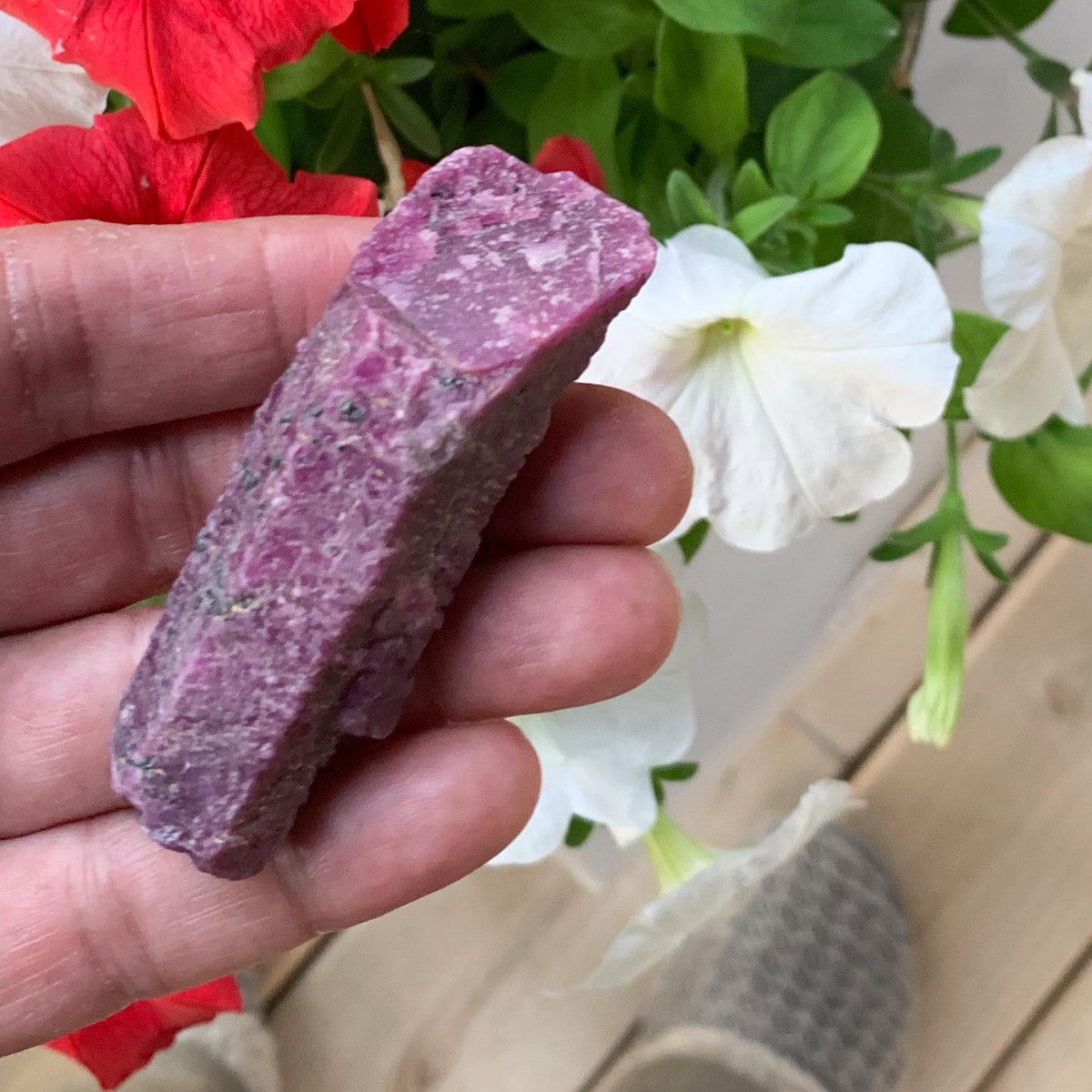 Raw ruby crystal specimen from Karnataka India