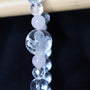 Angel Bracelet Hand Carved Clear Quartz with Rose Quartz