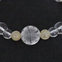 Four Leaf Clover Bracelet Hand carved Clear Quartz and Rutilated Quartz