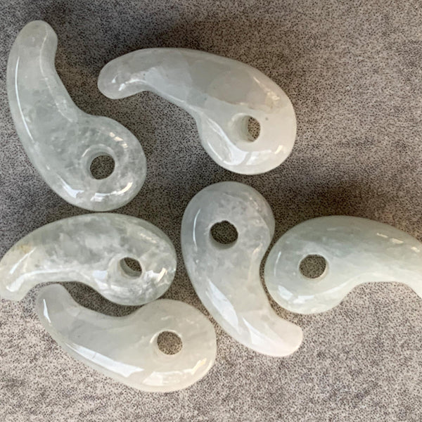 Authentic Jadeite Jade Magatama | Japanese Amulet Charm for Protection & Energy | 本翡翠 勾玉 Hon Hisui Magatama