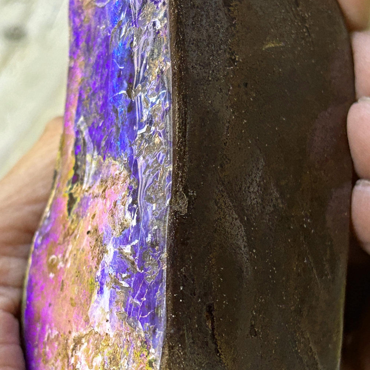 Natural opal crystal with deep blue hues