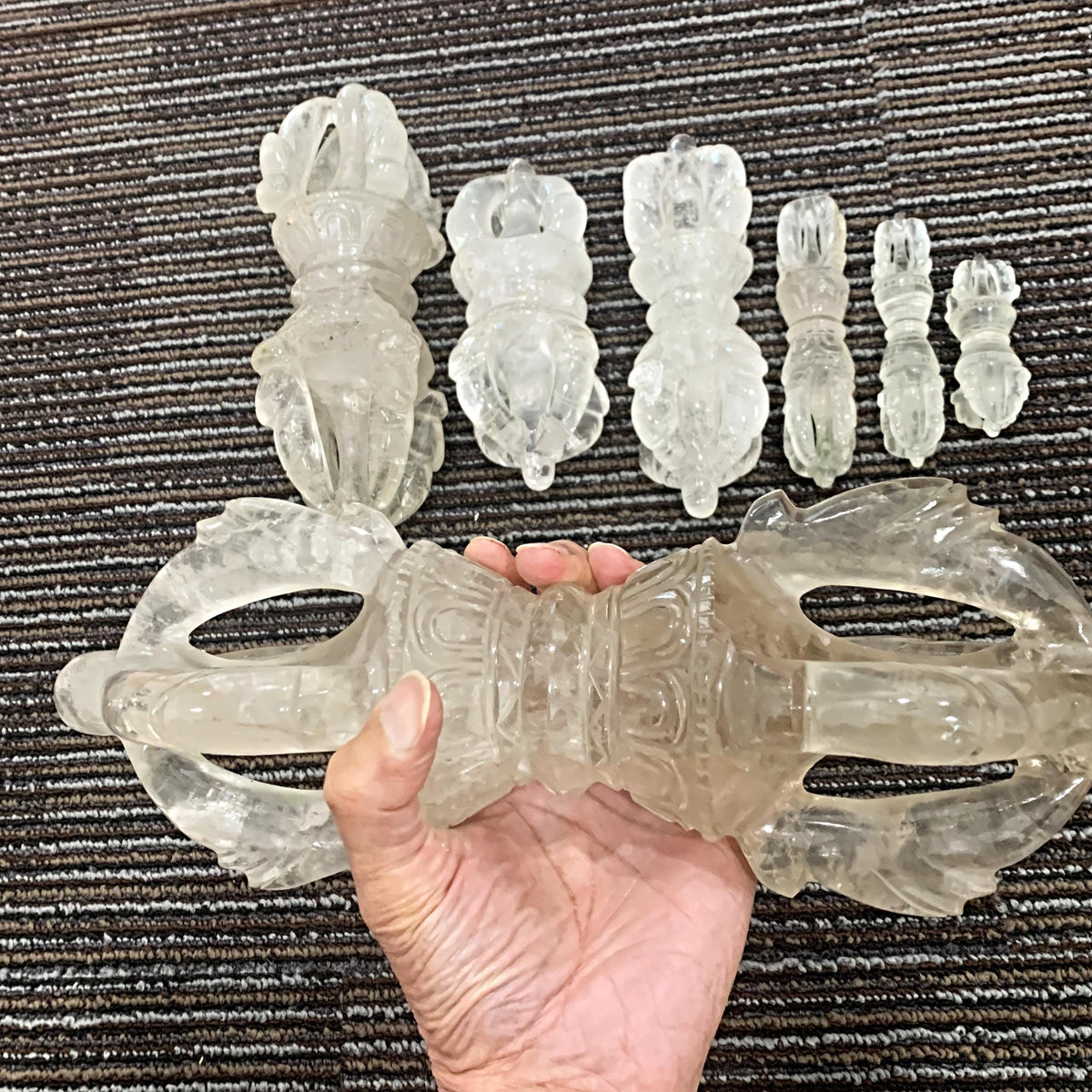 Himalayan clear quartz vajra 5 prong