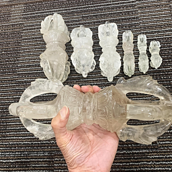 Himalayan clear quartz vajra 5 prong