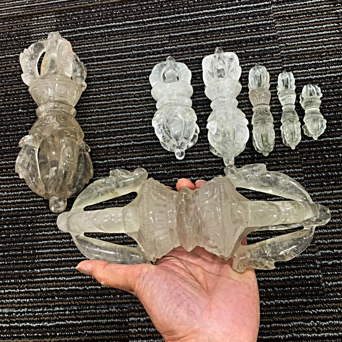 Himalayan clear quartz vajra 5 prong