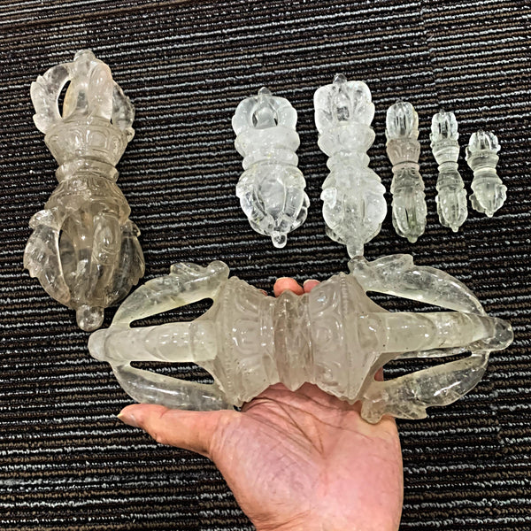 Himalayan clear quartz vajra 5 prong