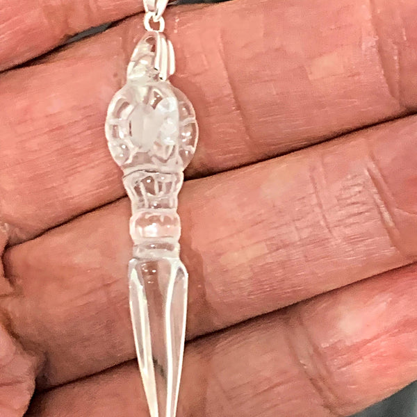 Tibetan dorje quartz pendant