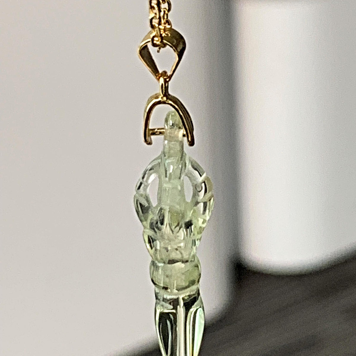 Citrine dorje vajra necklace amulet pendant