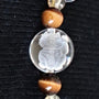 Lucky Cat Bracelet in Clear Quartz Hand Carved with Tiger Eye