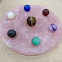 rose quartz crystal grid plate for 7 chakra