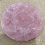 rose quartz sacred geometry plate