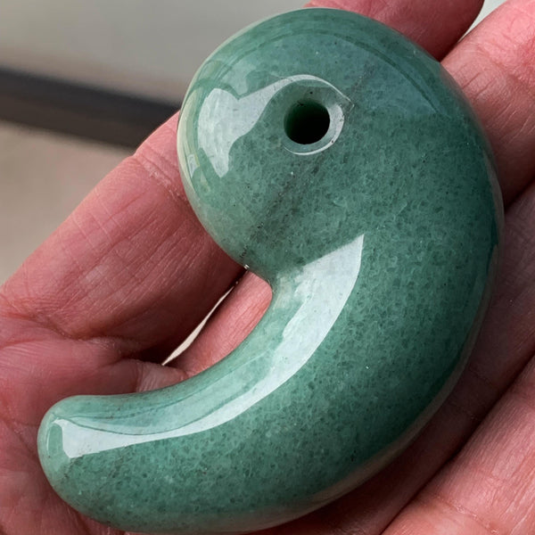 Green Aventurine Magatama Japanese talisman