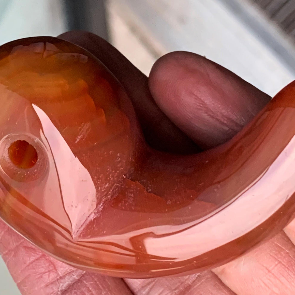 Carnelian Magatama Stone | 67mm Japanese Amulet for Strength, Vitality and Protection