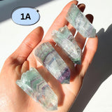 Rainbow Fluorite Point with Etched Raw Base