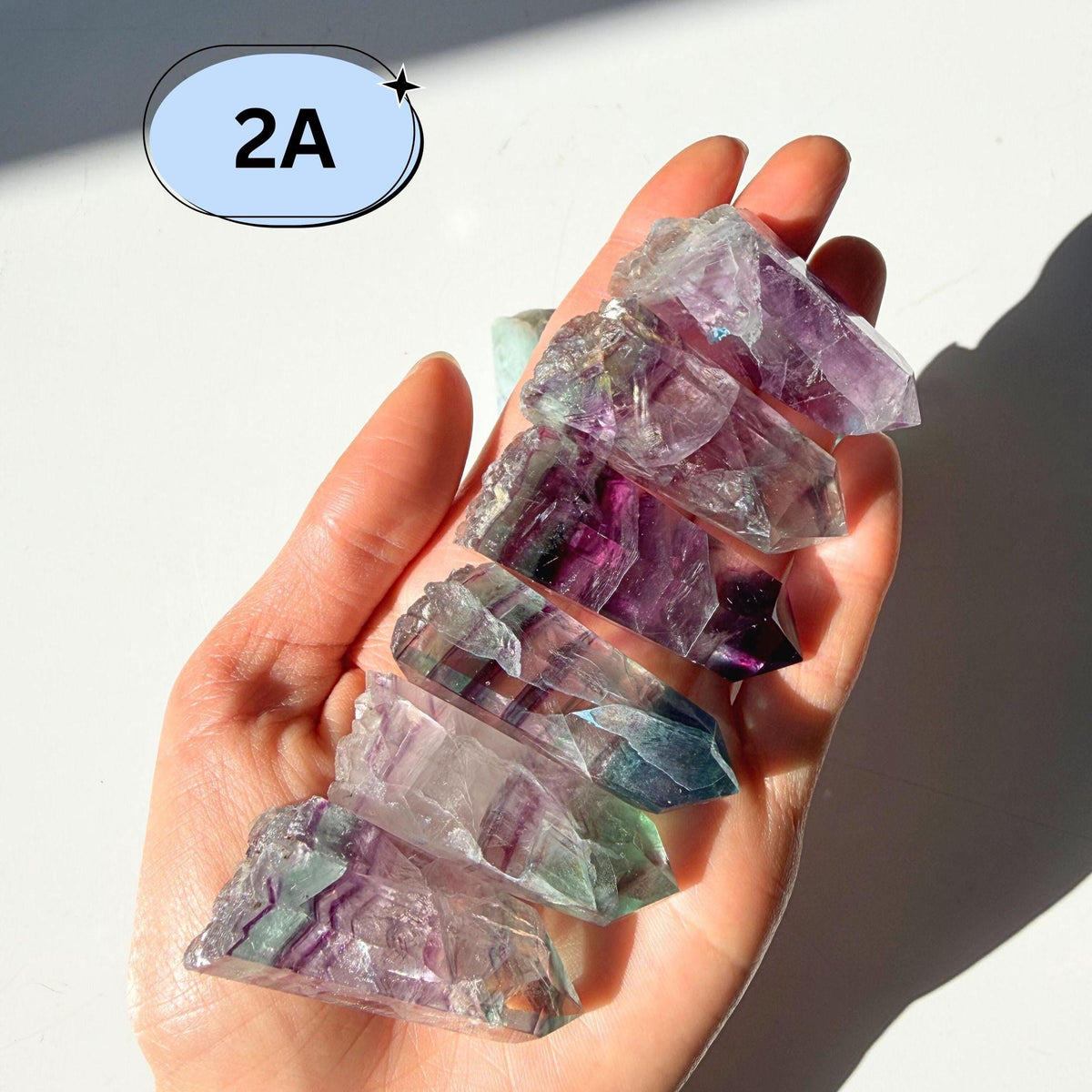 Rainbow Fluorite Point with Etched Raw Base
