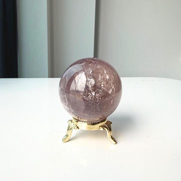 Natural Amethyst Crystal Sphere | Purple Gemstone Decor (57mm)