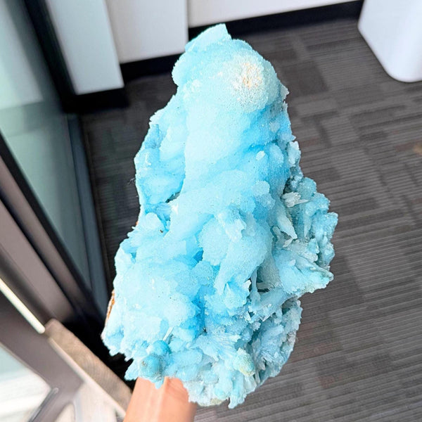 blue aragonite cluster