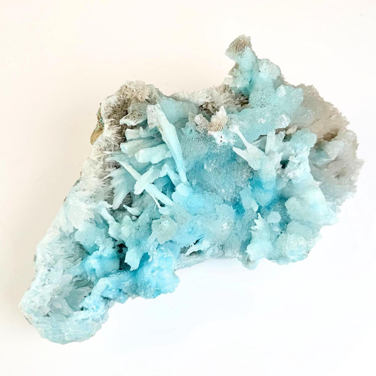 Large Blue Aragonite specimen for mineral collectors