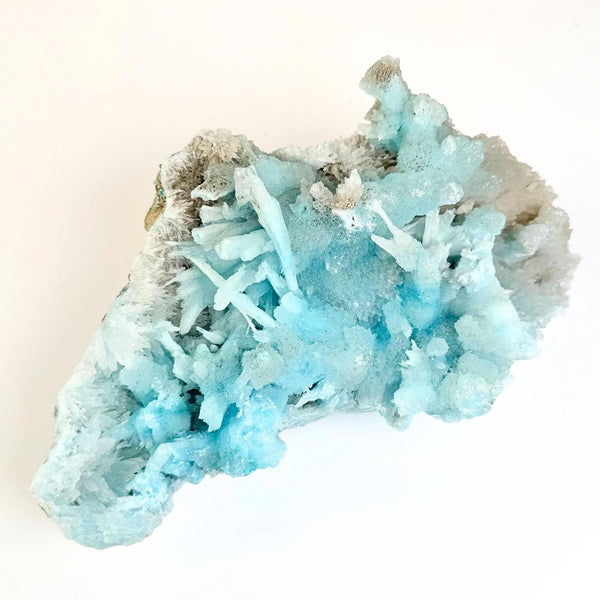 Large Blue Aragonite specimen for mineral collectors