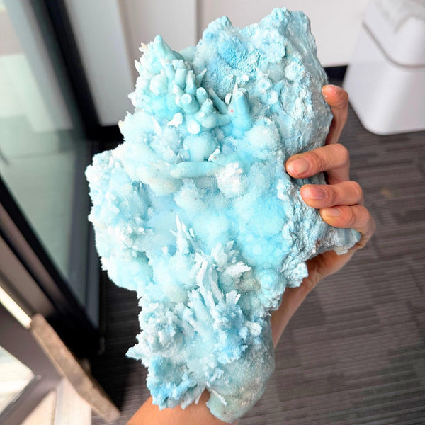 Large blue aragonite specimen from Yunnan