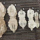 Tibetan Clear Quartz Vajra 5-Prong Dorje | Himalayan Crystal for Energy Cleansing, Meditation & Protection