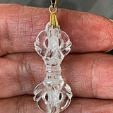 Clear quartz vajra necklace pendant