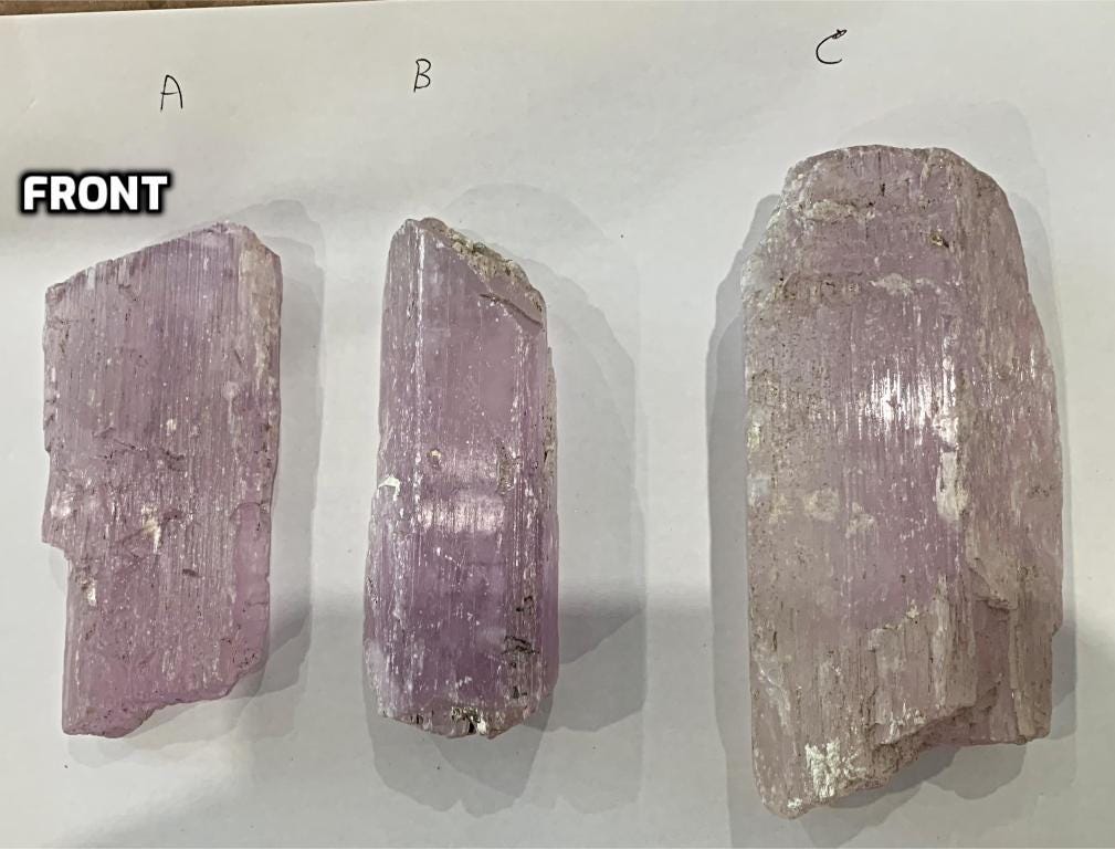 Large Raw Kunzite Crystal