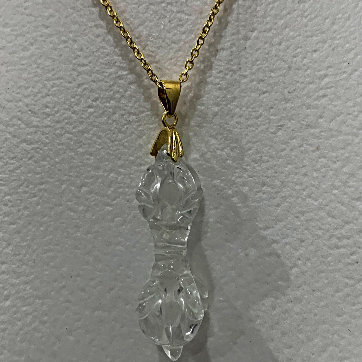Quartz Vajra pendant necklace