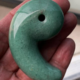 Large Green Aventurine Magatama Japanese talisman