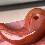 Carnelian Magatama Stone | 67mm Japanese Amulet for Strength, Vitality and Protection