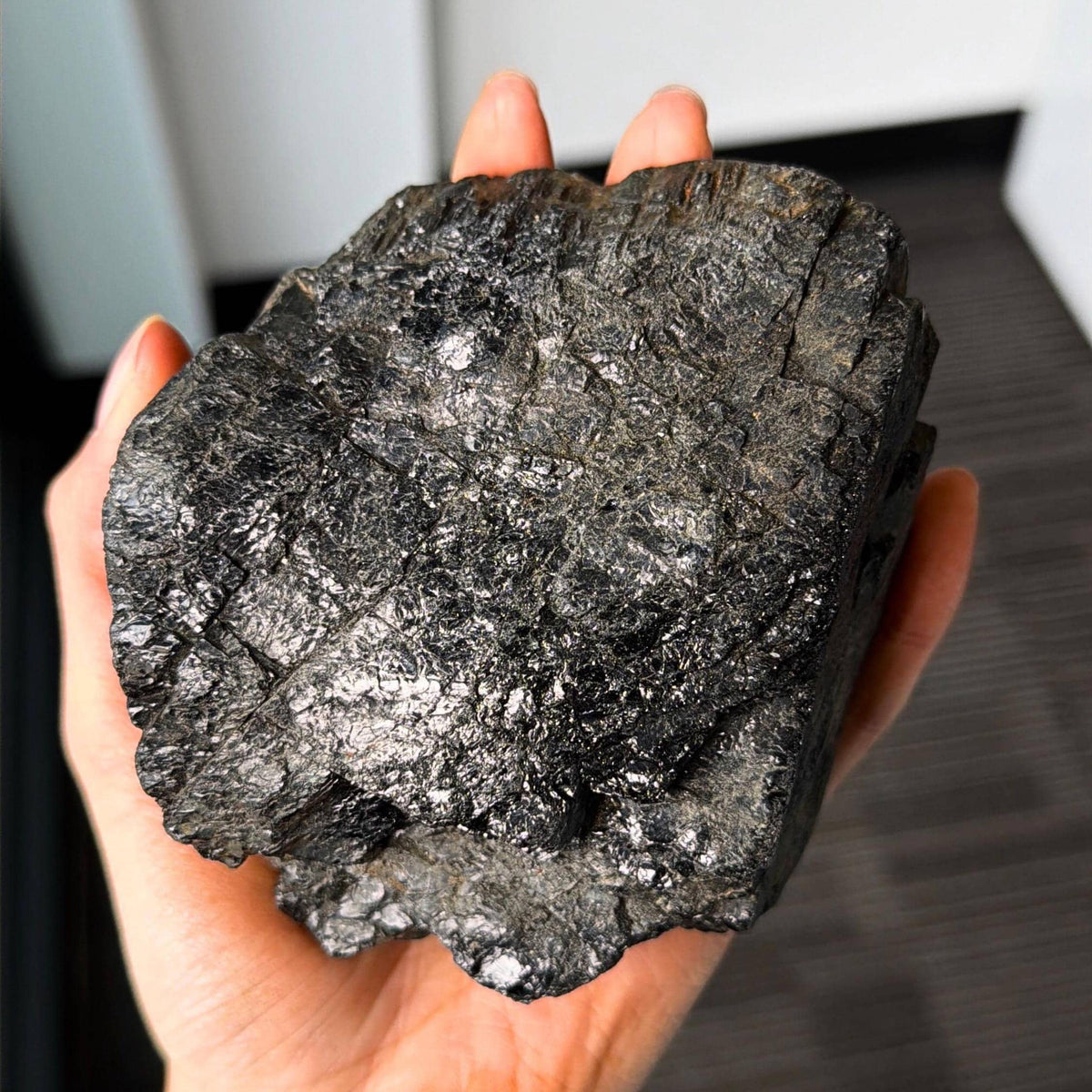 Large black tourmaline schorl specimen