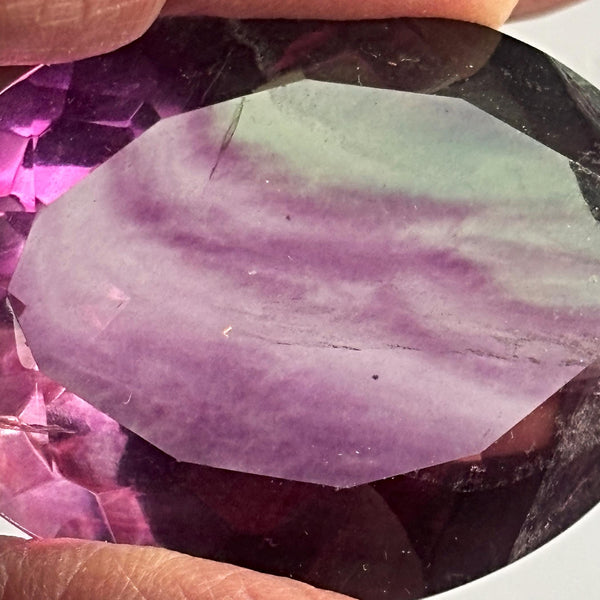 fluorite cut stone purple and green