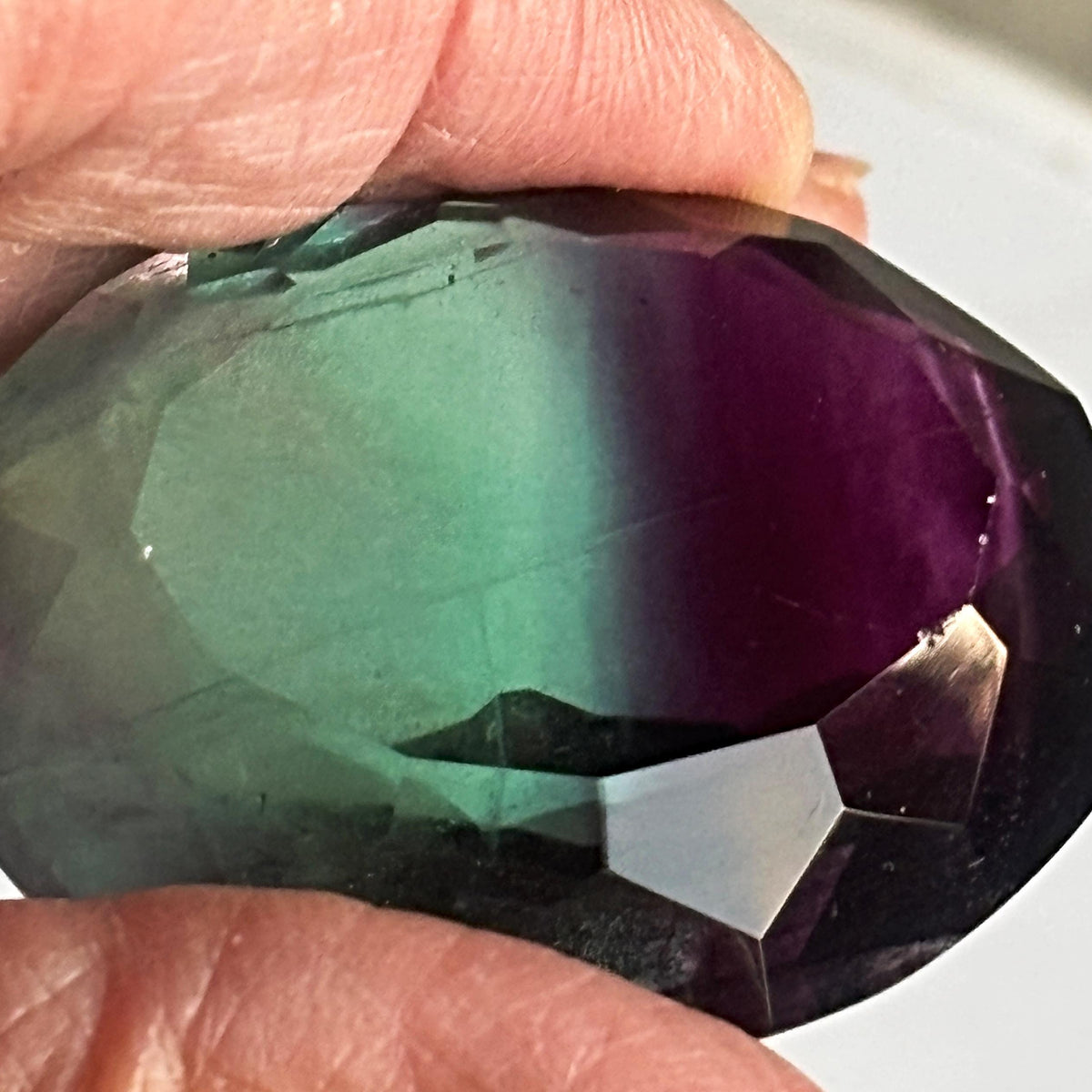 purple green fluorite oval