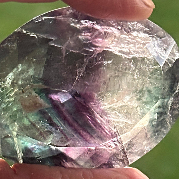 faceted fluorite stone