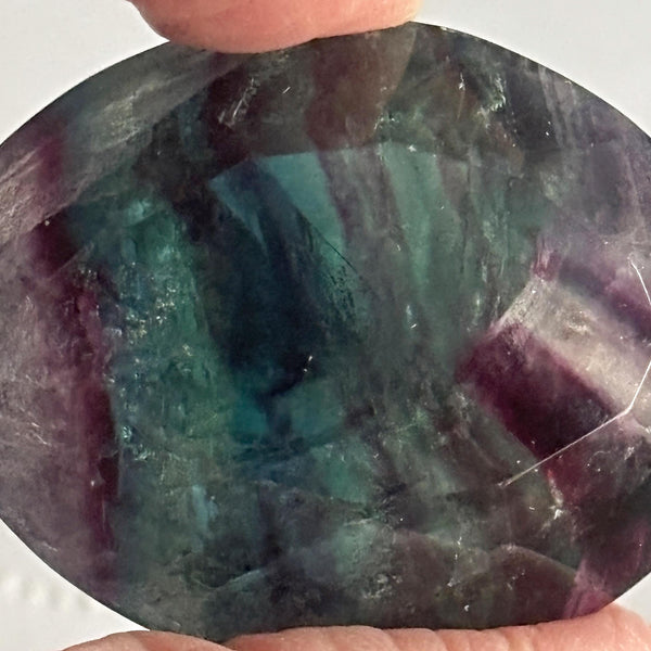 bicolor fluorite faceted oval