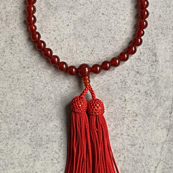 buddhist prayer beads carnelian
