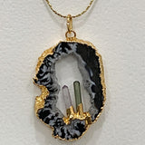 agate geode druzy pendant