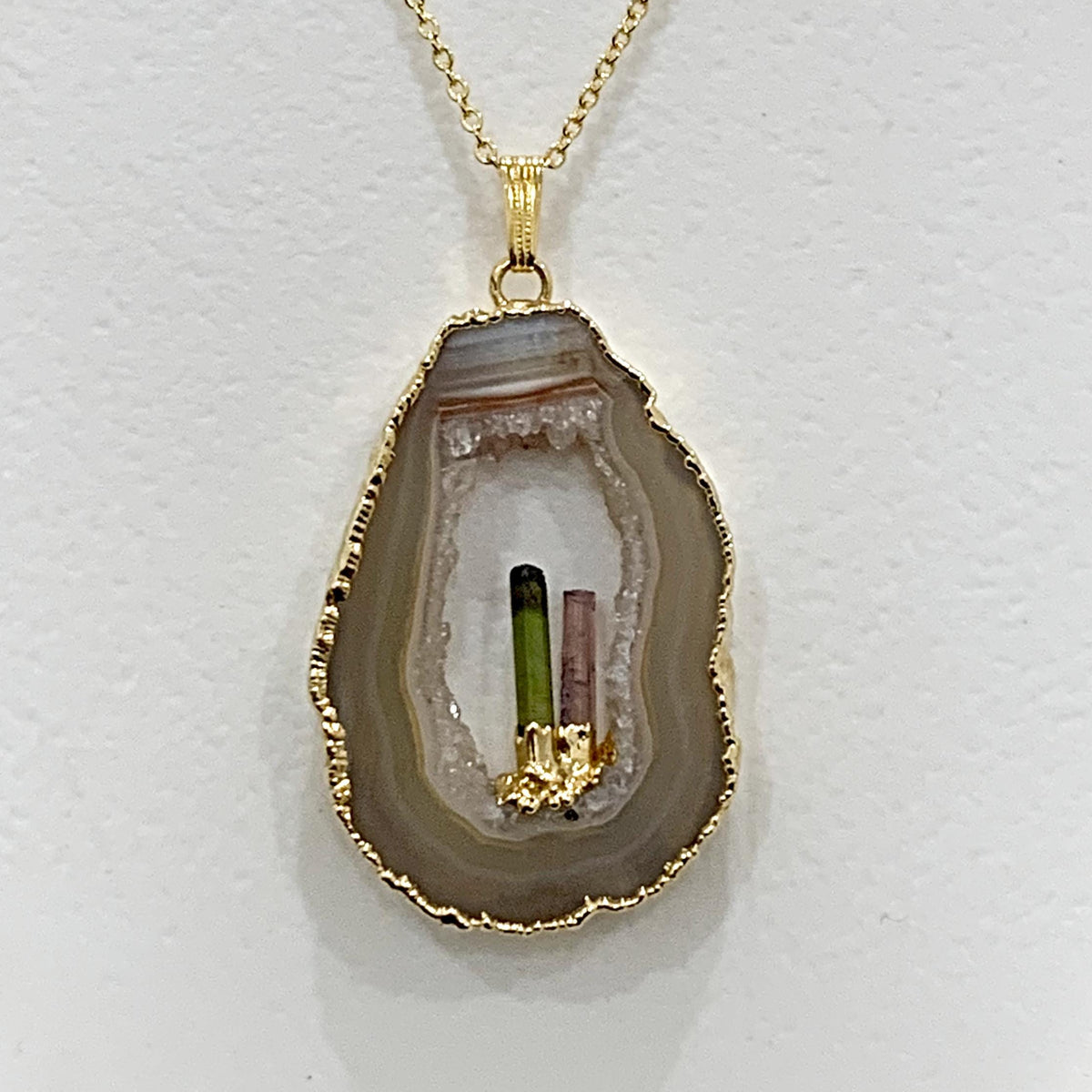 druzy agate pendant necklace