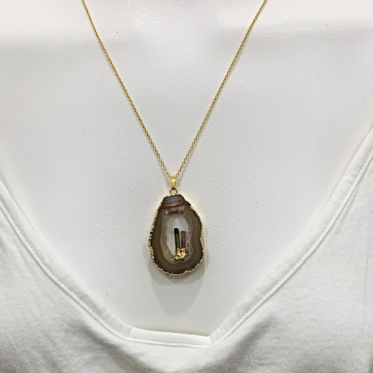 gemstone crystal pendant