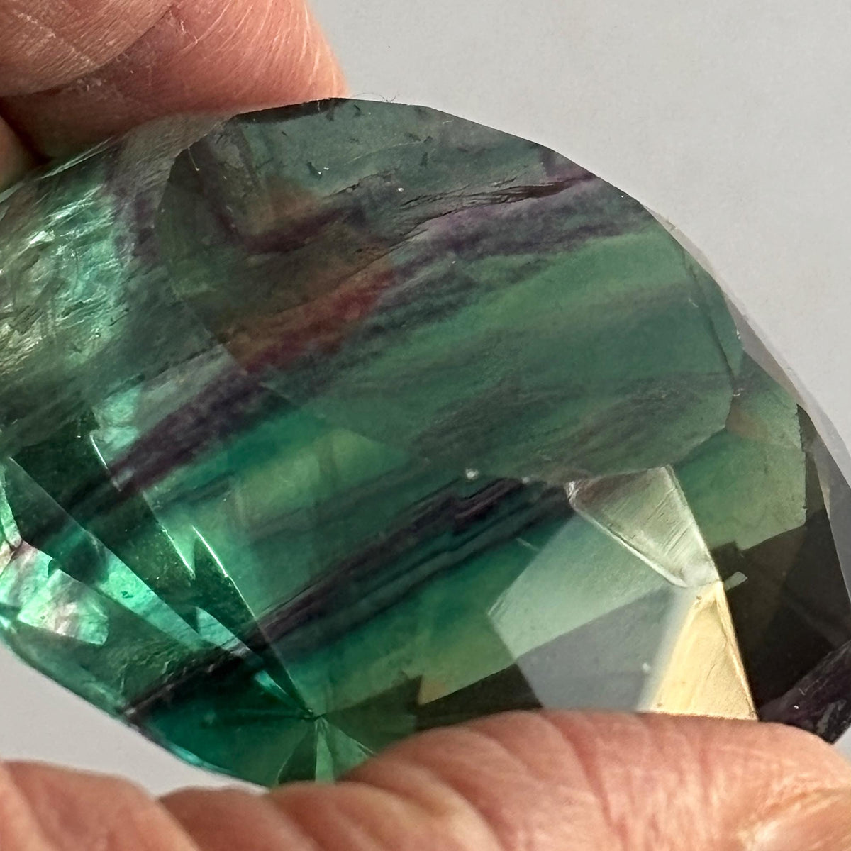 Deep Green Fluorite Cut Stone