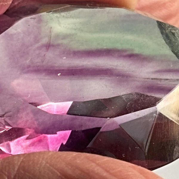 Large faceted fluorite oval