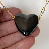 heart shaped obsidian gemstone