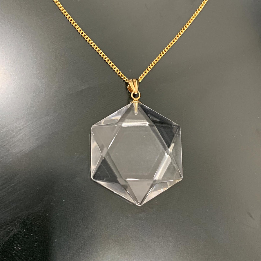 Star of David Clear Quartz Pendant Necklace